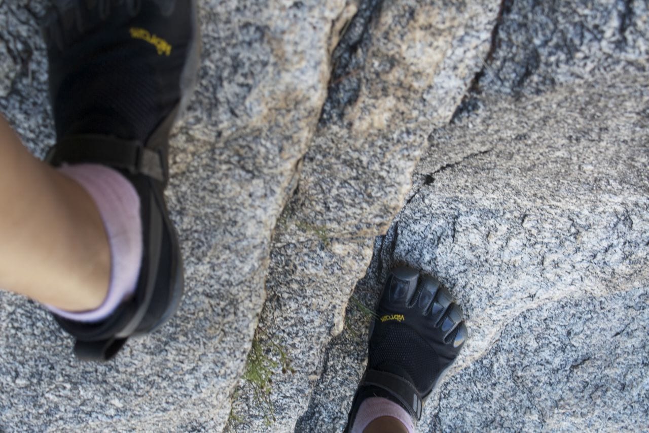 rock climbing toe shoes